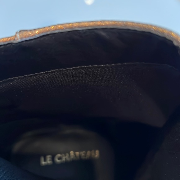 Leather in Dark gold stiletto ankle boots Le Chateau - Picture 6 of 7